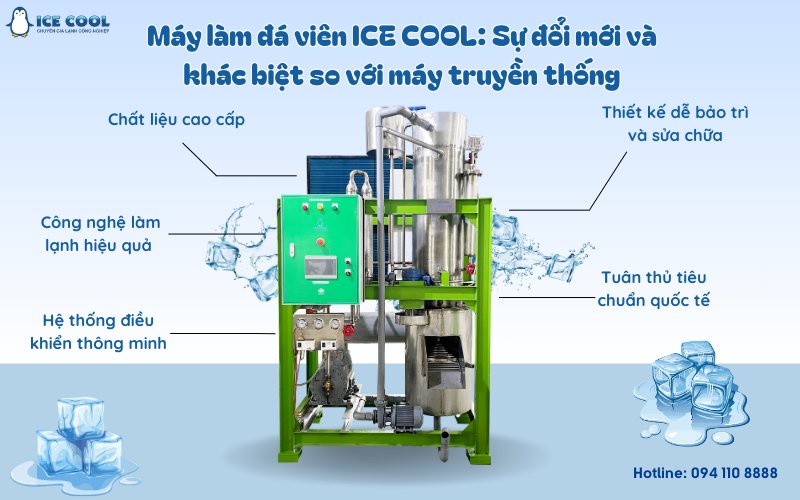 Sự đổi mới và khác biệt của máy làm đá viên ICE COOL so với máy truyền thống