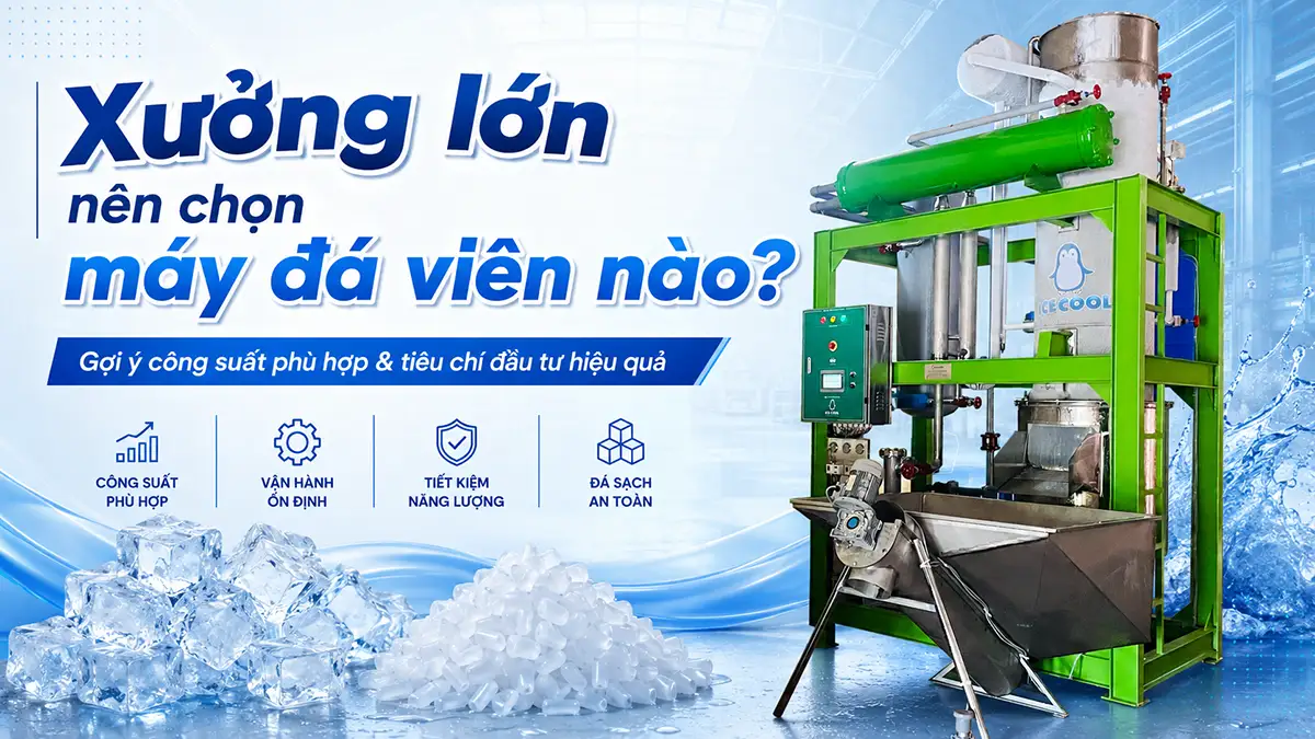 Máy đá viên nào phù hợp với xưởng sản xuất lớn? Những tiêu chí bạn cần biết