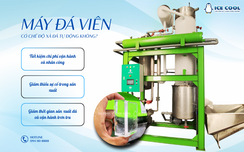 Máy đá viên có chế độ xả đá tự động không?