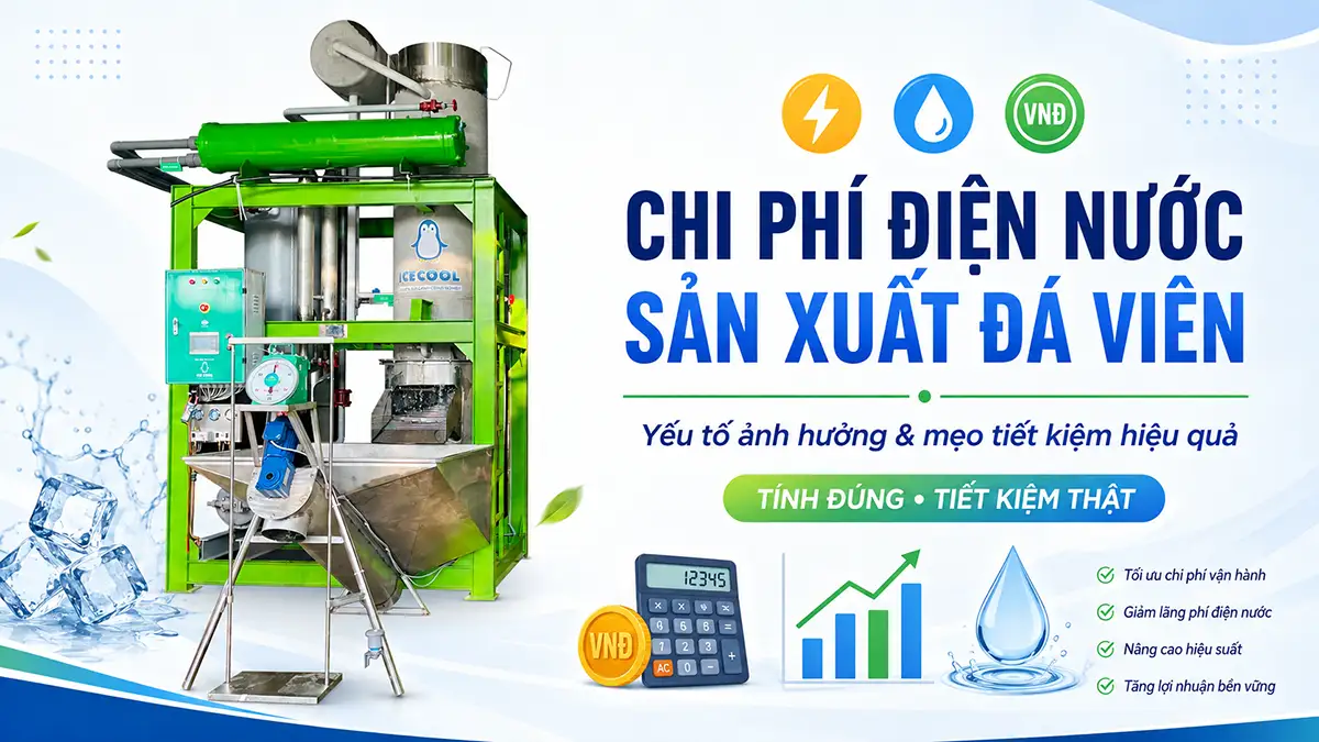 Chi phí điện nước sản xuất đá viên: Yếu tố ảnh hưởng và mẹo tiết kiệm