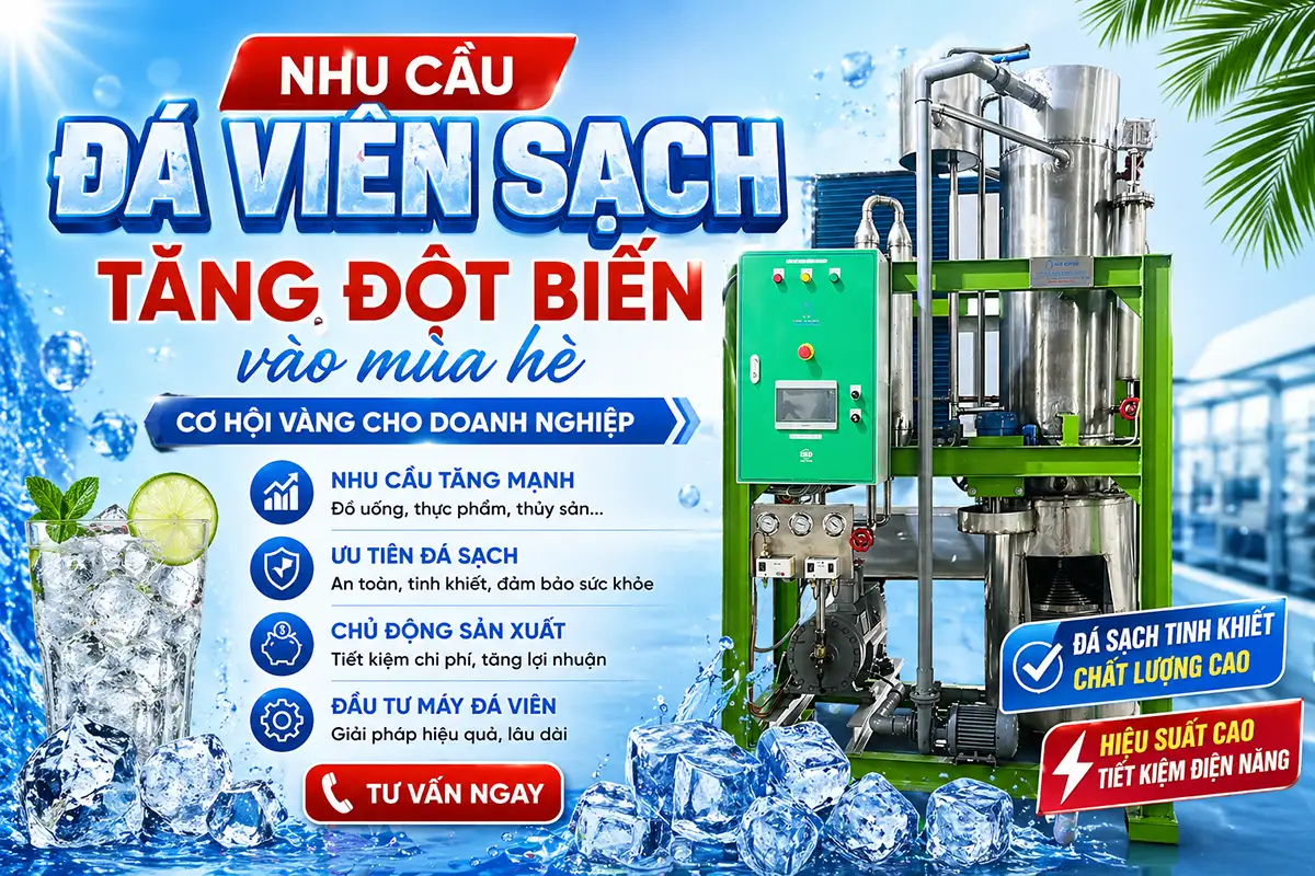 Tại sao nhu cầu đá viên sạch tăng đột biến vào mùa hè?