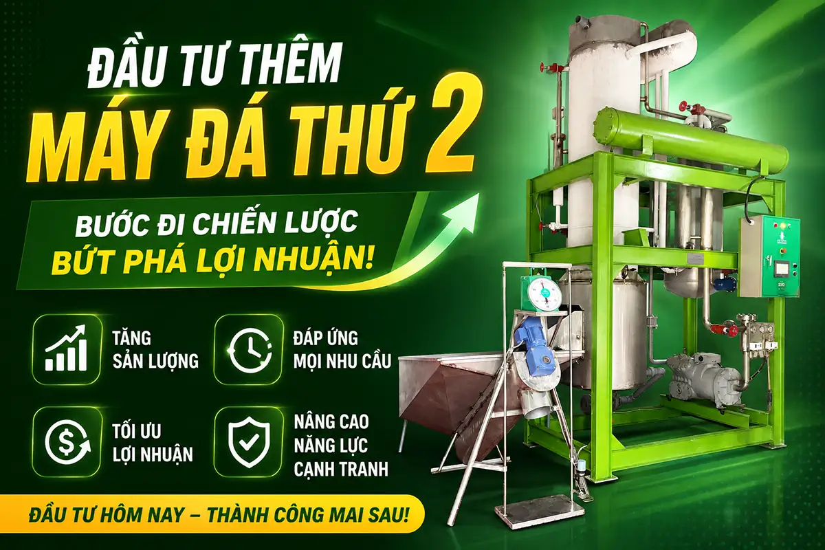 Bài toán lãi kép khi tái đầu tư thêm máy đá thứ 2