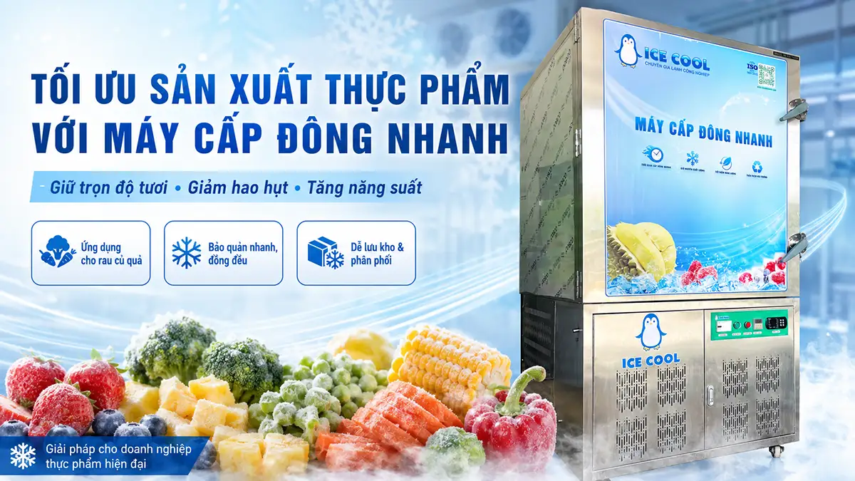 Ứng dụng máy cấp đông nhanh giúp doanh nghiệp thực phẩm tối ưu sản xuất