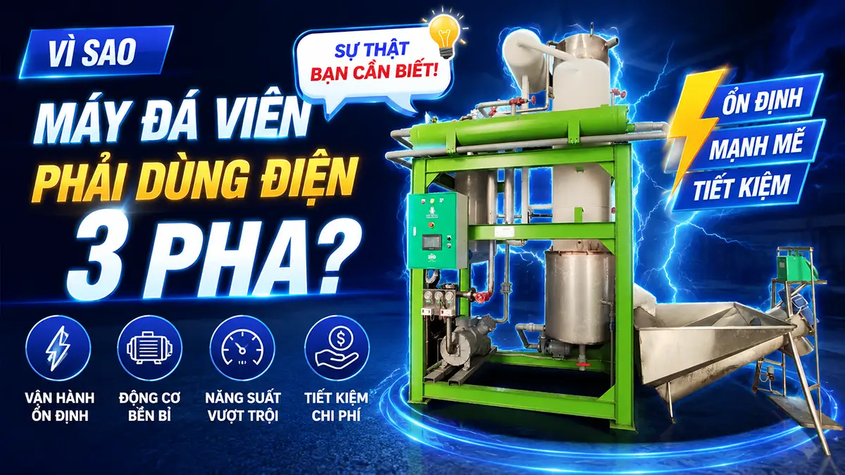 Vì sao máy đá viên phải dùng điện 3 pha? Cách chuẩn bị hệ thống điện