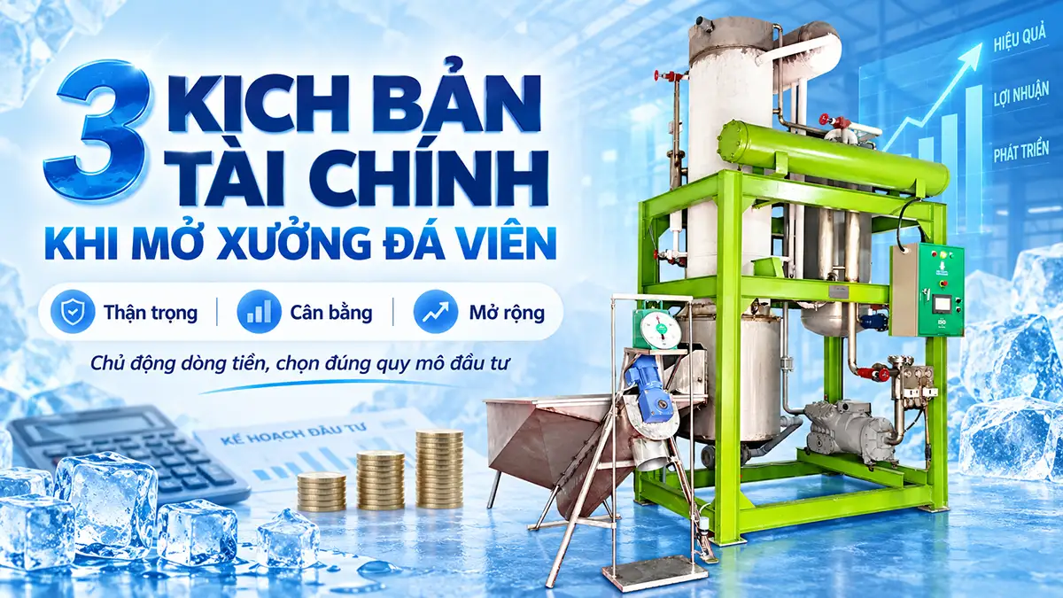 3 kịch bản tài chính khi mở xưởng đá viên giúp chủ đầu tư chủ động dòng tiền
