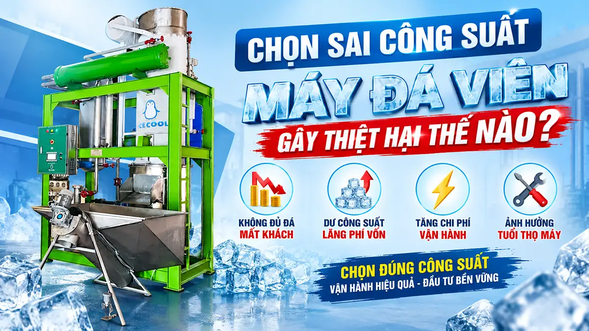 Chọn sai công suất máy đá gây thiệt hại thế nào? Tính đúng nhu cầu để tránh đầu tư sai